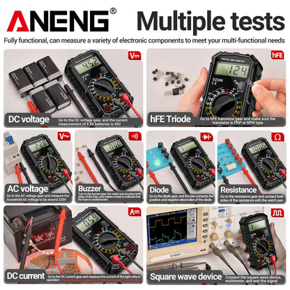 ANENG SZ308 Digital Multimeter – 1999 Count, High-Precision AC/DC Voltage, Current & Resistance Test Tool