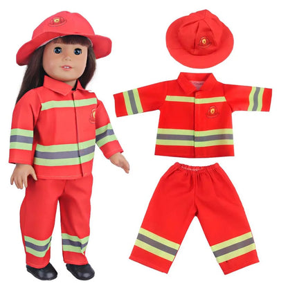 Doll Clothing Set – Firefighter, Student, Graduation, Artist & Athlete Outfits for 18-Inch American & 43cm Baby Newborn OG Girl Dolls