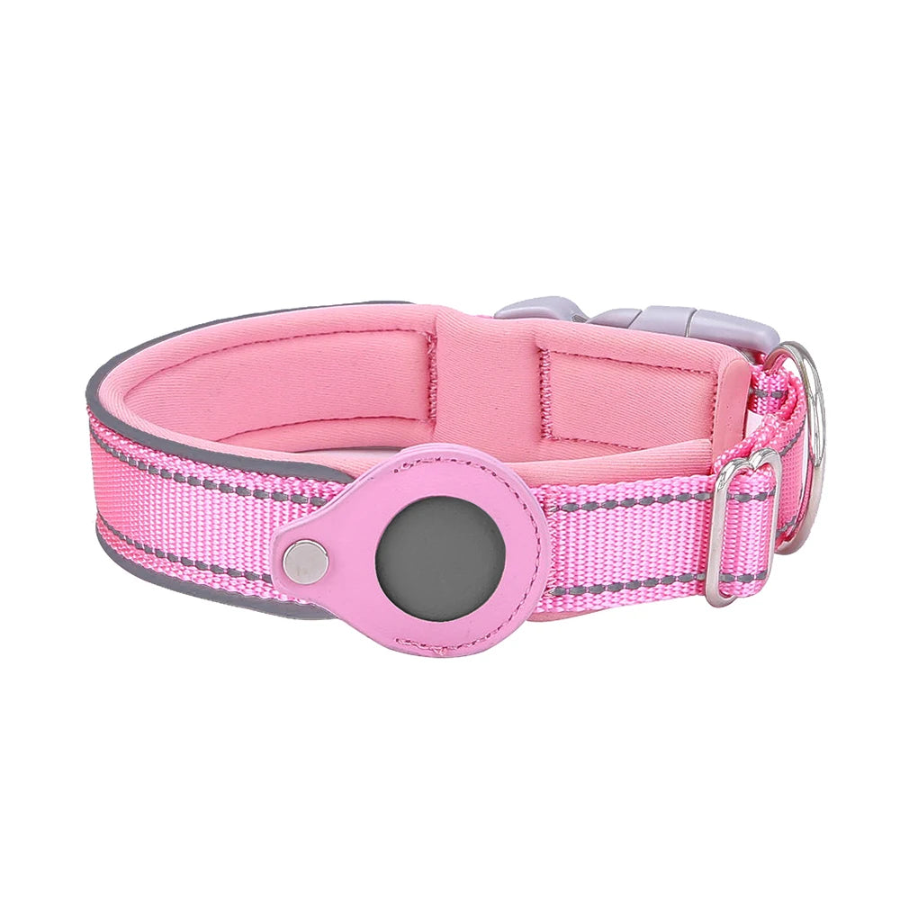 Reflective Padded AirTag Dog Collar – Integrated AirTag Holder for Small, Medium & Large Dogs