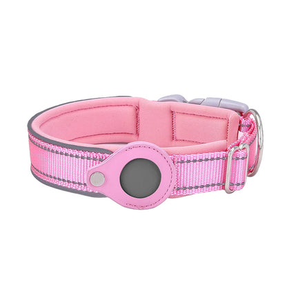 Reflective Padded AirTag Dog Collar – Integrated AirTag Holder for Small, Medium & Large Dogs