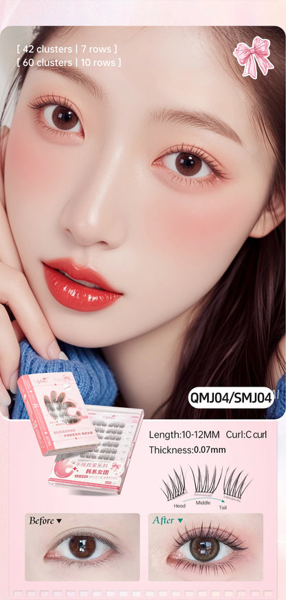 Yelix Self-Adhesive False Eyelashes — Reusable DIY Cluster Lashes, Glue-Free, Natural Soft