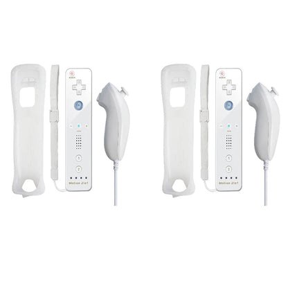 2-in-1 Nintendo Wii Controller Set — Wireless Motion Plus Gamepad with Silicone Case