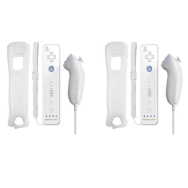 2-in-1 Wireless Controller for Nintendo Wii – Motion Plus Remote with Silicone Case