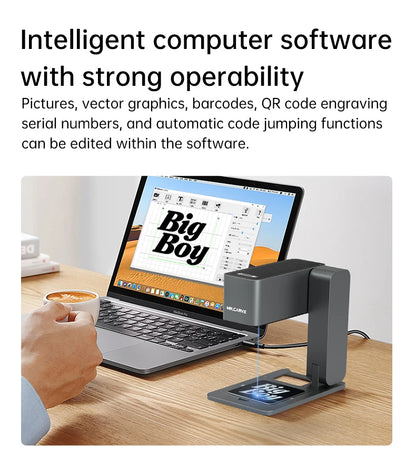 MR.CARVE C1 Portable Laser Engraver – Mobile APP Compatible for Windows & Mac, Engraves Wood, Plastic, Metal & More