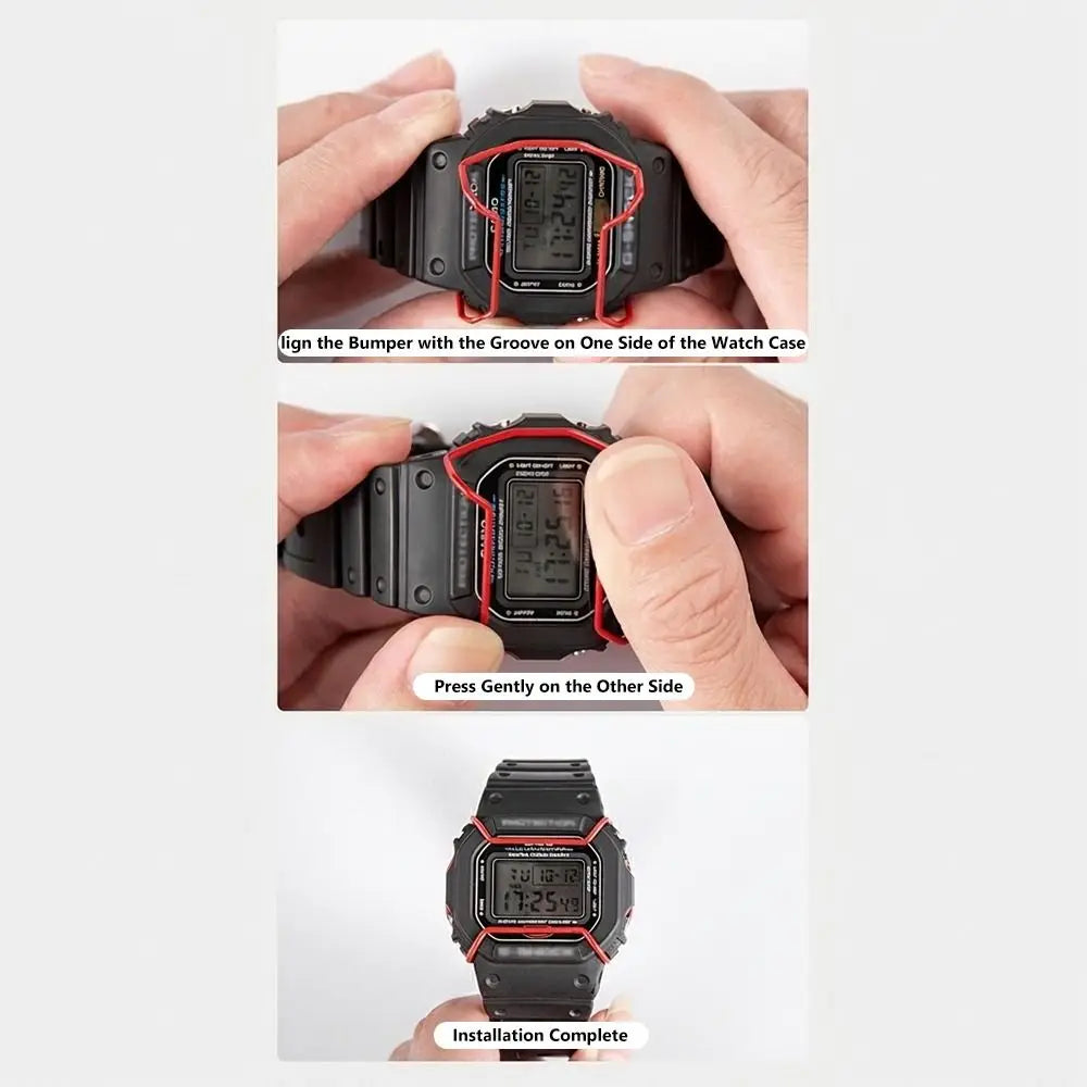 Stainless Steel Watch Case Bumper for Casio DW-5600 GW-M5610 - Metal Anti-Scratch Protective Guard Cover