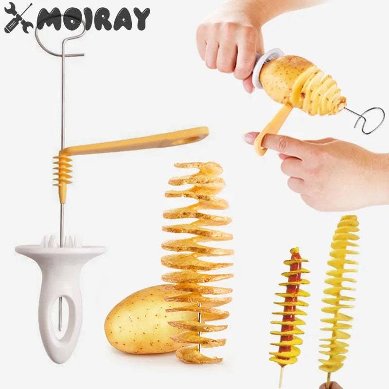 Spiral Potato Cutter - DIY Creative Fruit and Vegetable Spiral Slicer for Kitchen, Perfect for Twisted Slice Potato Tower and Whirlwind Potato Cuts