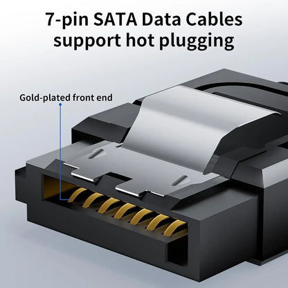 SATA 3.0 SSD Data Cable - 6Gbps High-Speed SATA III Cable for HDD, SSD, CD Drive and Desktop PC