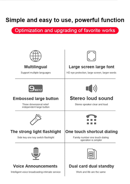 GSM 2G G600 BAR Phone – Dual SIM, 6800mAh Battery, SOS Button, 2.4" Screen, MP3 Recorder Mobile Cellphone for Seniors