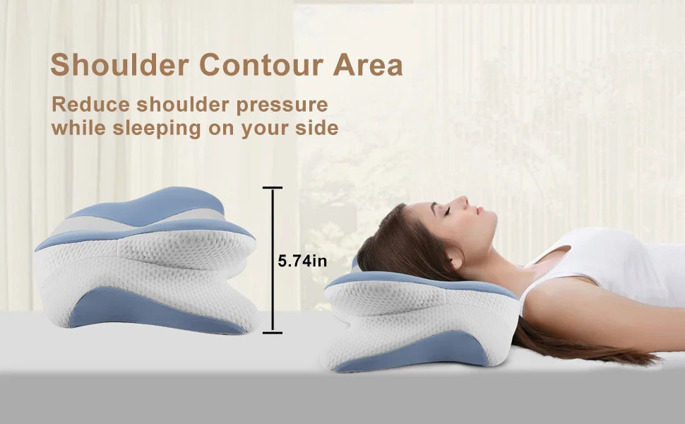 2024 New Ergonomic Memory Foam Cervical Pillow – Adjustable Neck & Shoulder Support for Side, Back, and Stomach Sleepers