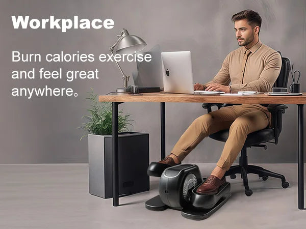 Under Desk Elliptical Machine – Leg Exerciser with Remote Control & 12 Speeds, Quiet Elliptical Trainer