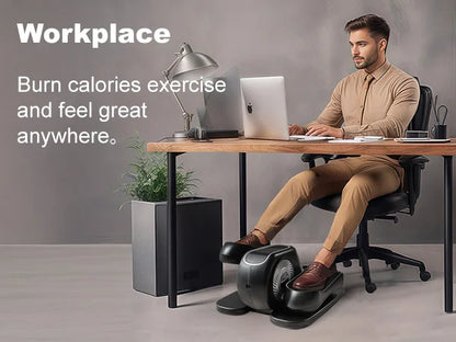 Under Desk Elliptical Machine – Leg Exerciser with Remote Control & 12 Speeds, Quiet Elliptical Trainer