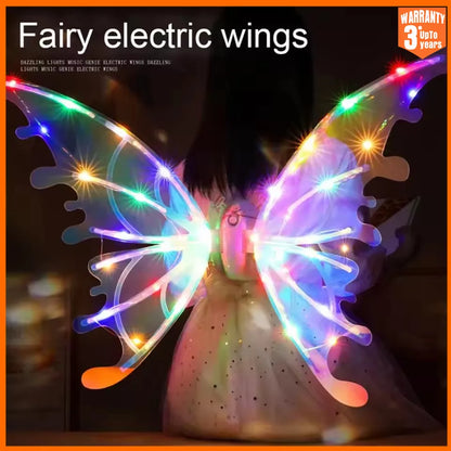 Electric Butterfly Wings Toy – Music & Light Glowing Fairy Wings for Kids Boys & Girls Gift