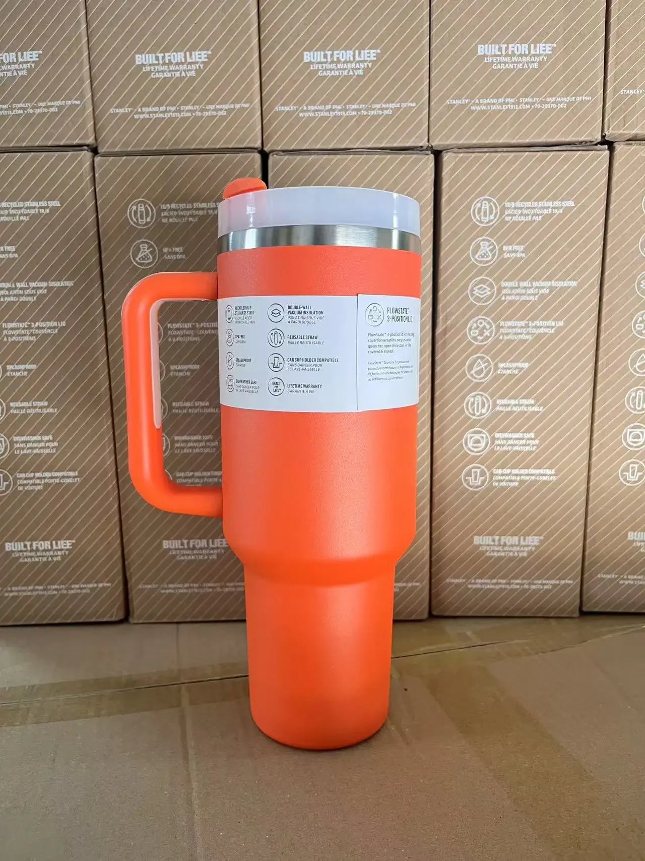 Stainless Steel Travel Mug with Straw Lid – 30oz/40oz Vacuum Insulated Car Cup, Double Wall Iced Thermal Tumbler