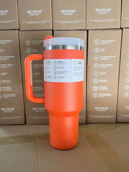 Stainless Steel Travel Mug with Straw Lid – 30oz/40oz Vacuum Insulated Car Cup, Double Wall Iced Thermal Tumbler