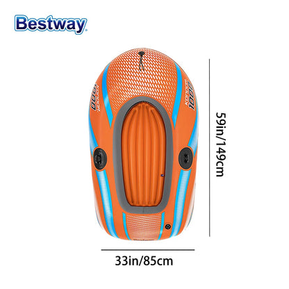 Bestway 61136/61140/61142/61146 Heavy-Duty Inflatable Kayak – 1-3 Person PVC Rafting Boat for Adventure & Thrilling Rides