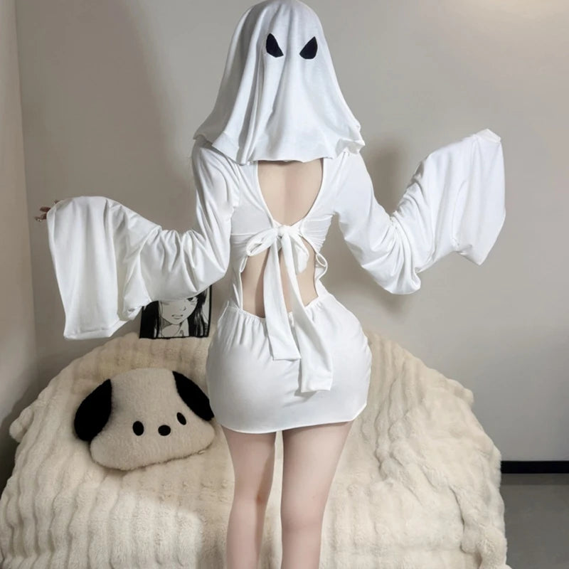 Ghost Girl Cosplay Costume - Women’s Ghost Princess Two-Piece Fishtail Halloween Skirt Set