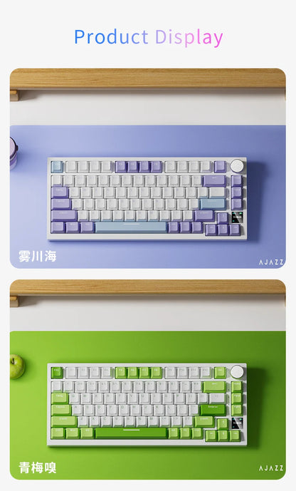 AJAZZ AK820/AK820 Pro Mechanical Gaming Keyboard – TFT Screen, Multifunction Knob, Wired/2.4G/Bluetooth Connectivity for PC