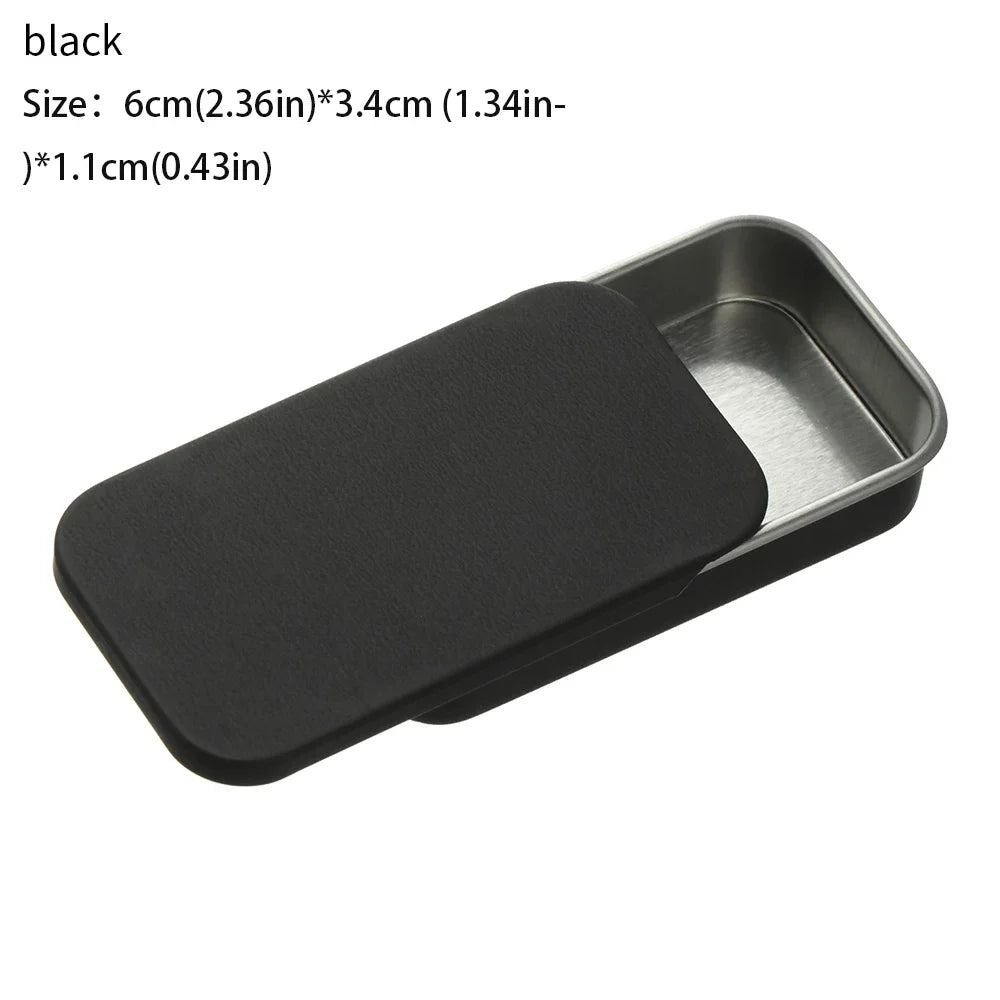 Metal Rectangular Mini Tin Box – Hinged Push-Top Candy, Pill & Small Storage Container