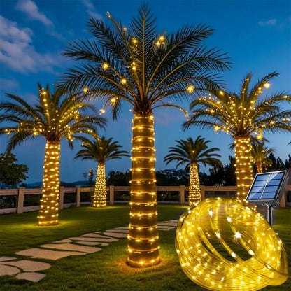 Outdoor Solar String Lights Waterproof LED Rope Tube – Christmas Fairy Garland for Garden, Tree, Yard & Fence Decor