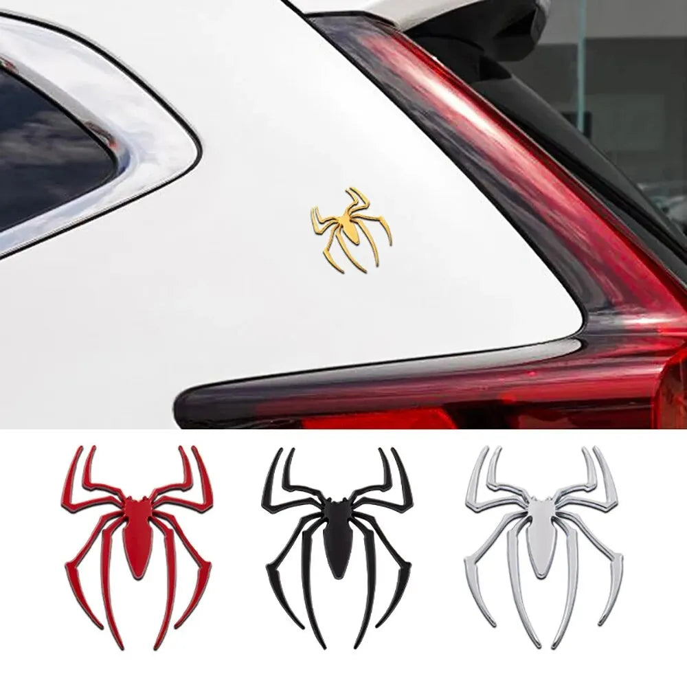3D Metal Spider Car Sticker - Chrome Auto Emblem Badge for Exterior Styling & Vehicle Decoration