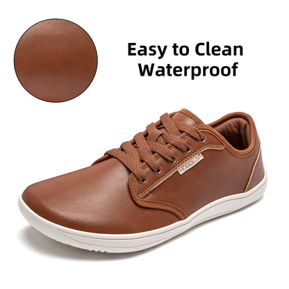 HOBIBEAR Unisex Wide Barefoot Shoes – Zero Drop Minimalist Sneakers for Men & Women, Artificial Leather Trail Walking Shoes
