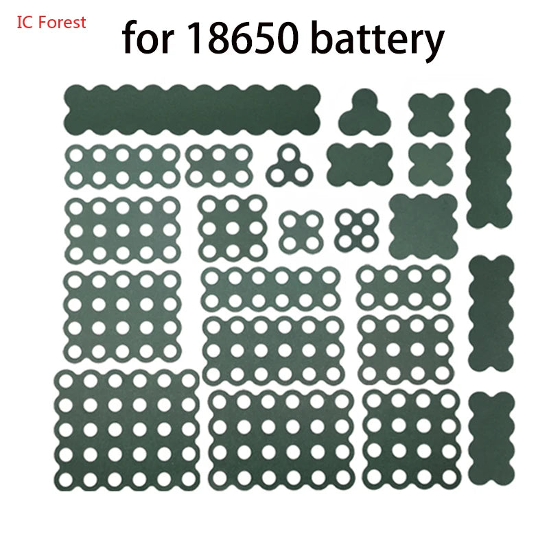 2-6P Hollow & Solid 18650 Li-ion Battery Insulating Gaskets – Positive Pole Protective Stickers with Highland Barley Paper Design