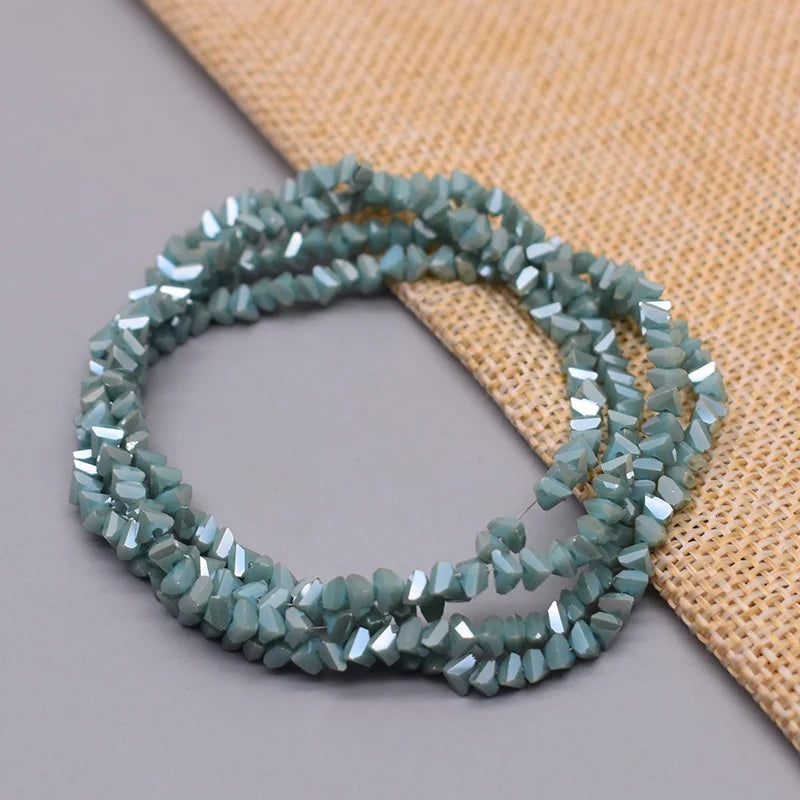 Yanqi Triangle Crystal Beads - 38 Colors 4mm Loose Glass Beads for DIY Jewelry Making Earrings Necklace Crafts