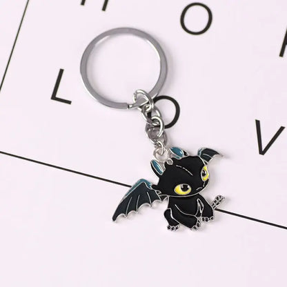 Cute Toothless Dragon Keychain – Cartoon Anime Couple Keyring, Valentine’s & Halloween Gift