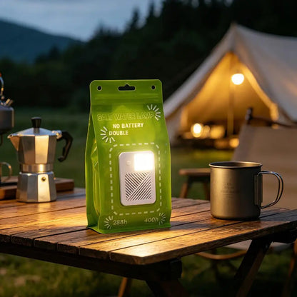 Reusable Salt Water Emergency Lamp - Portable Waterproof LED Light for Camping, Fishing & Outdoor Use