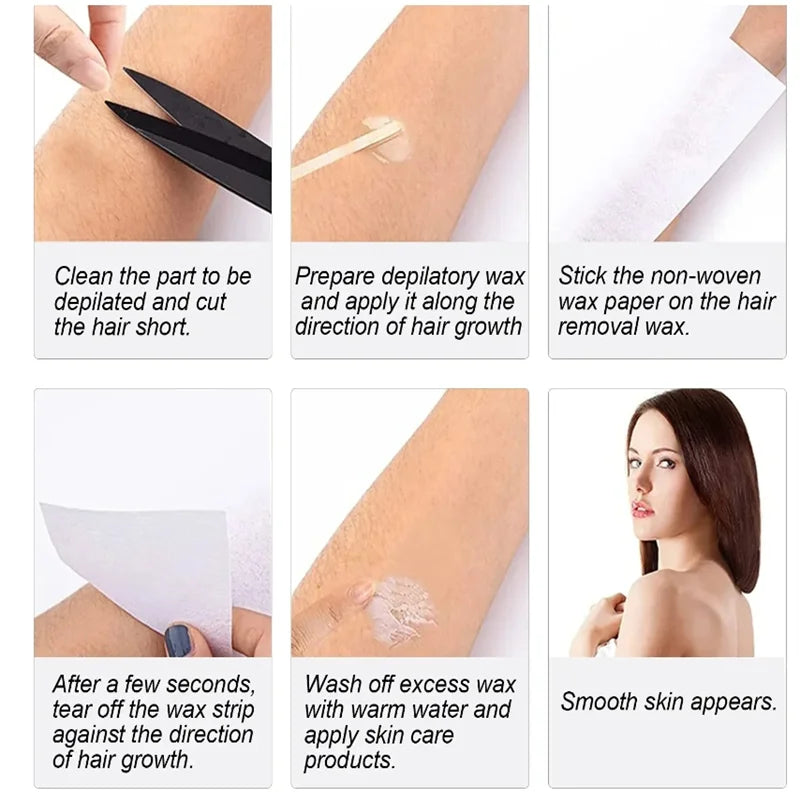High-Quality Nonwoven Wax Strips Roll – 50m/100m Hair Removal Wax Paper for Body Epilator