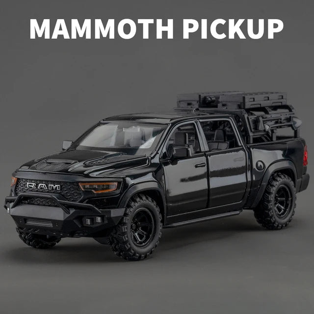 1:32 Dodge RAM 1000 TRX Mammoth Alloy Model Truck — Pull-Back with Sound & Light | Kids’ Collectible Birthday Gift