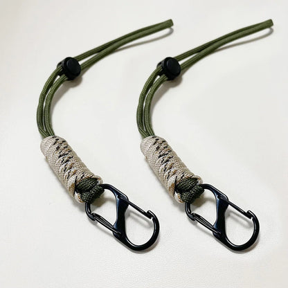 Woven Umbrella Rope Keychain - Outdoor Wrist Strap with Buckle for Car Keys & Gear