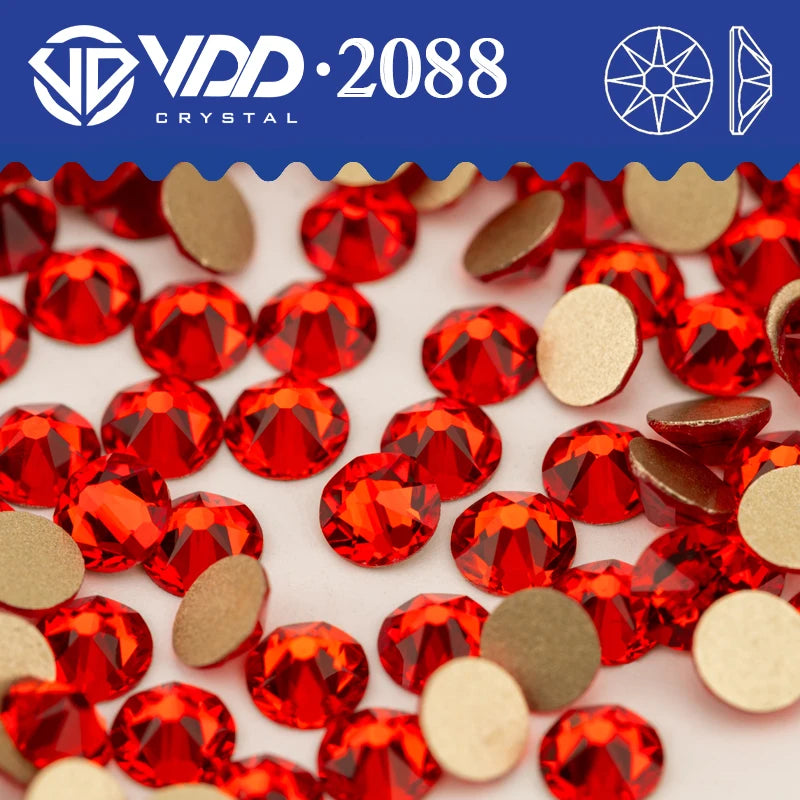 VDD AAAAA Crystal Flatback Rhinestones - SS16-SS30 16-Cut Gems for DIY Crafts & Nail Art Decoration