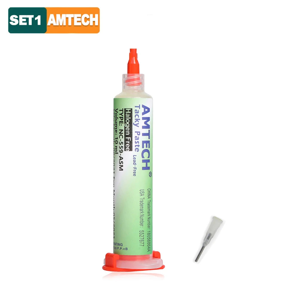 Amtech NC-559 Flux – 10ml Soldering Flux Syringe for Electronics, BGA, SMD & PCB Repair Tools