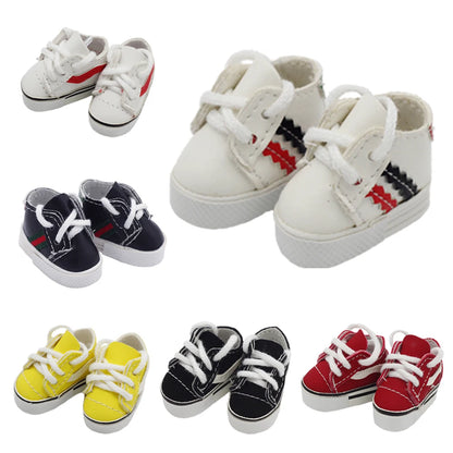 Labubu Doll Sneakers (4x1.8cm) - Shoes for 17cm Macaron Plush, 15cm EXO Cotton, & 1/6 BJD Dolls Accessories