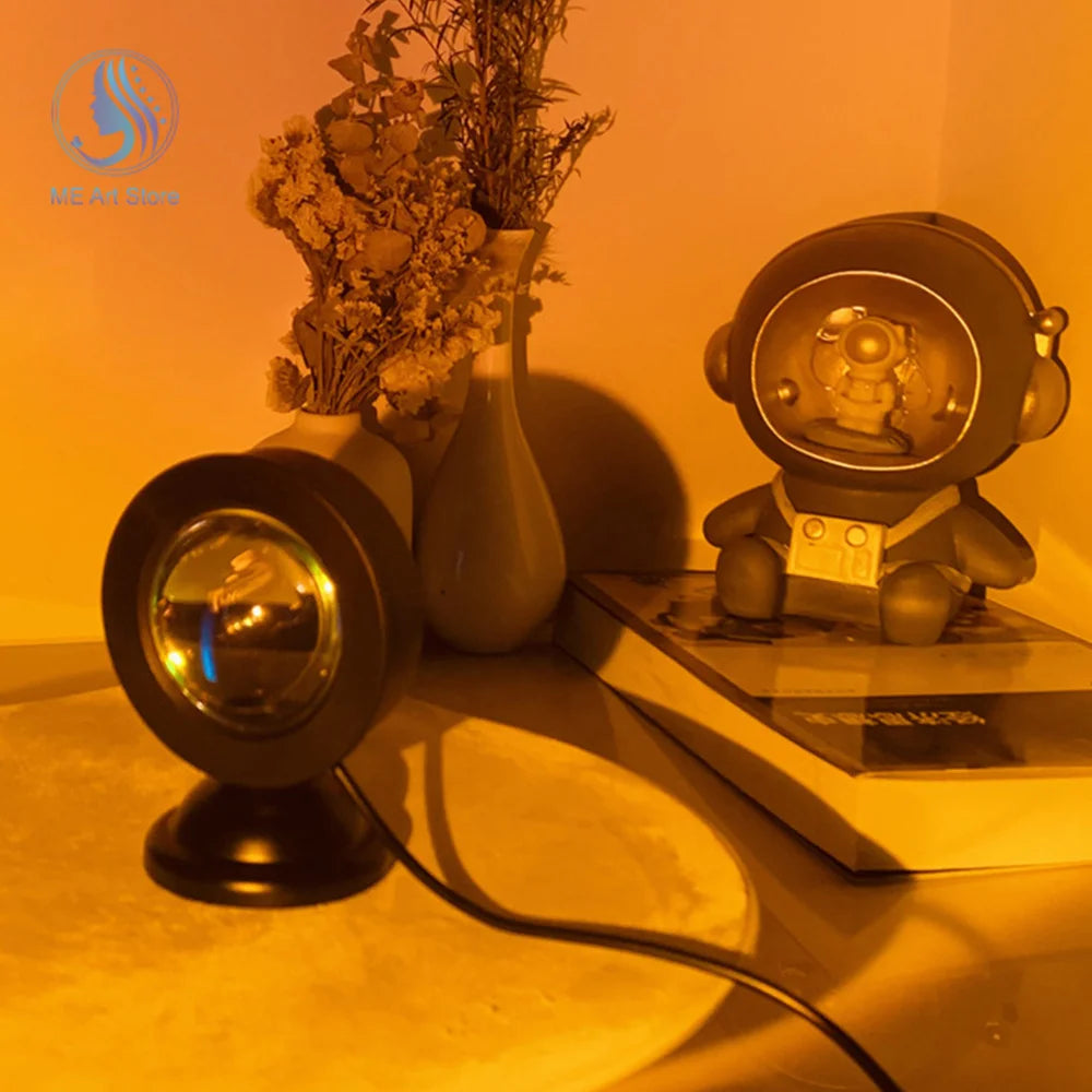 New Sunset Light with Earbuds & Remote Control – 16 Colors, Customizable Version