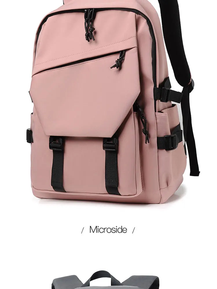 15 Inch Polyester Waterproof Men’s Backpack – Simple, Fashionable Student & Couple Computer Bag
