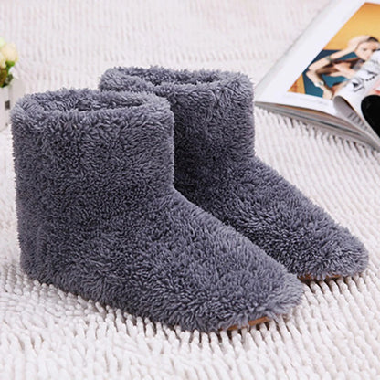 USB Electric Heated Shoes – Men & Women Winter Warm Snow Boots, Plush Electric Slippers & Foot Warmer House Shoes