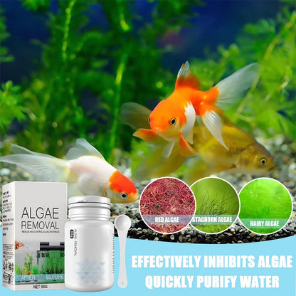50g Algae & Moss Remover for Fish Tank, Pond, Aquarium – Green Algae & Bactericidal Removal, Improves Water Clarity