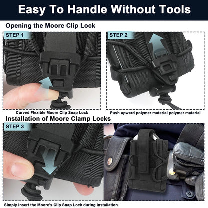 Tactical Handcuff Holder Molle Pouch – Open Top Universal Shackles Case, Waist Bag & Belt Holster for Hunting Accessories