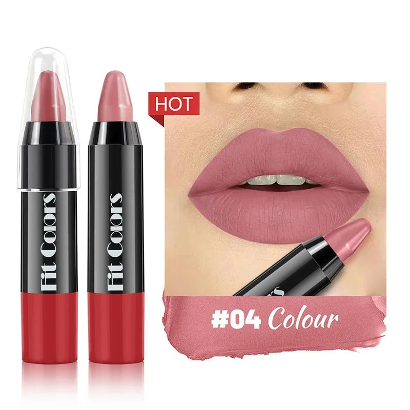 8-Color Velvet Matte Lipstick Pencil – Waterproof, Long-Lasting Sexy Red Lip Tint Non-Stick Makeup Pen