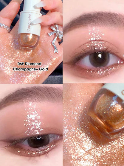 Cappuvini Star Dots Liquid Eye Shadow, Pearlescent High Gloss, Fine Flashing for Easy Application, Dazzling Liquid Eye Shadow