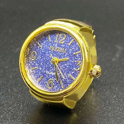 Kiss Jewelry Digital Quartz Finger Watch Ring – Mini Elastic Punk Style Clock Ring for Women, Men & Couple Teens Accessory
