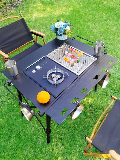 Lohascamping Folding Camping IGT Table – Lightweight Portable Roll Table with Adjustable Legs for BBQ, Desktop Burner & Backpacking