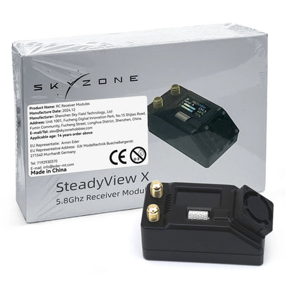 SKYZONE SteadyView X 5.8GHz IPS Screen Receiver – FPV Goggles Module with Range Control & Sensitivity Motor for RC Plane Drone