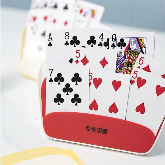 Hands-Free Playing Card Holder - Portable Plastic Poker Rack Helper for Comfortable Card Games