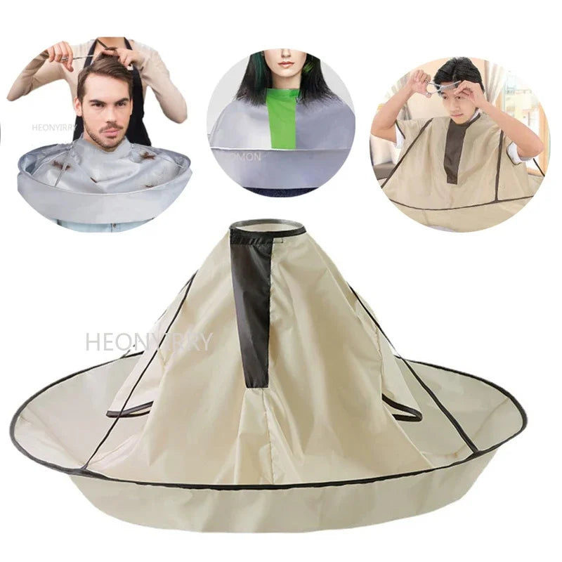 Waterproof Adult Hair Cutting Cape – Foldable Umbrella-Style Salon & Home Barber Cloak