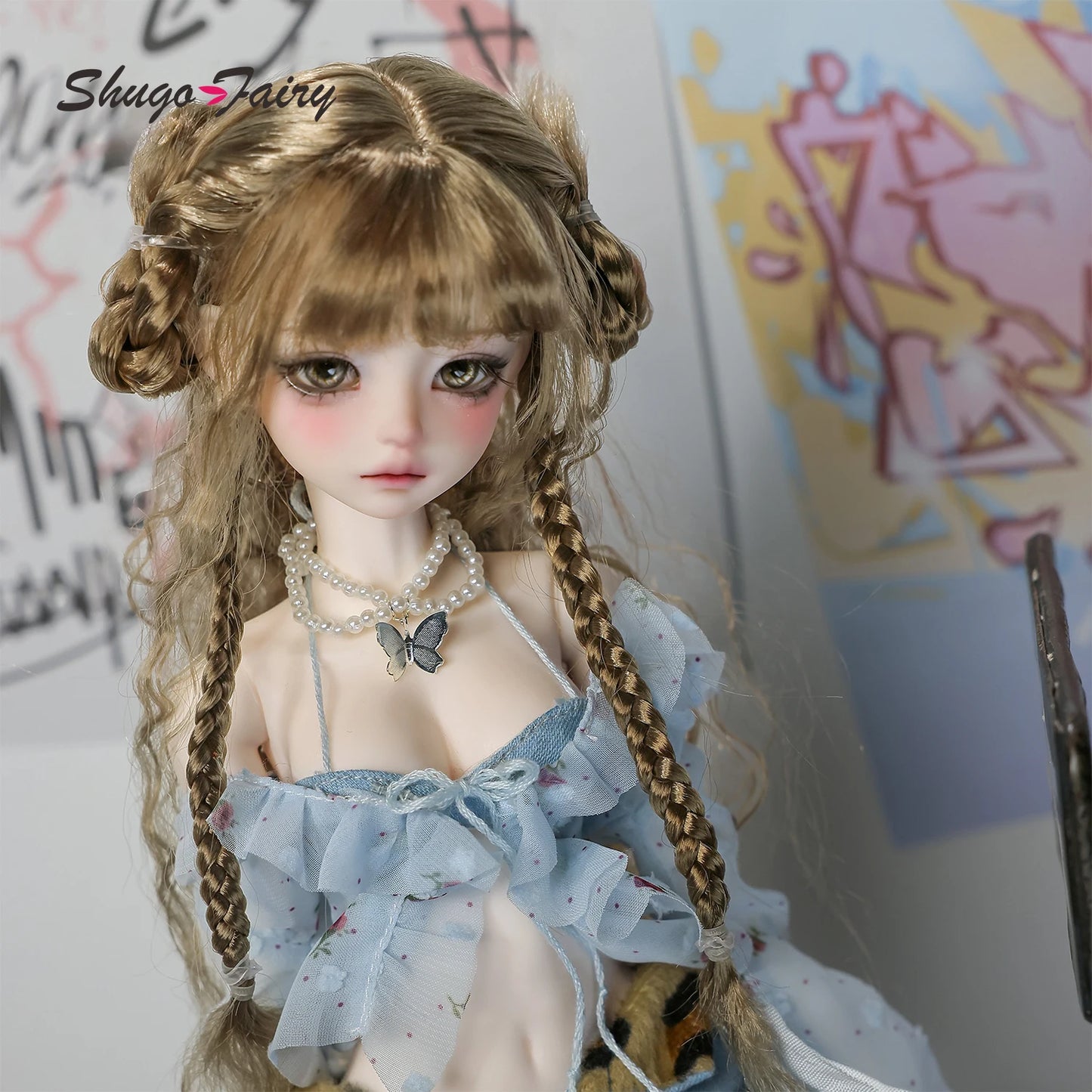 Shugafairy Kikyou D 1/4 BJD Doll – Fullset Street Girl with Big Chest, Summer Carnival Y2K Style Ball-Jointed Fashion Doll Toy