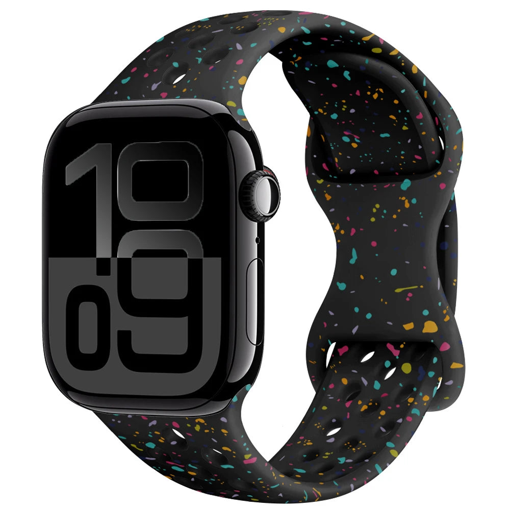 Silicone Apple Watch Strap - Breathable Wristband for Watch 11/10/9/8/7 Ultra 3/2 SE Series 49mm-41mm