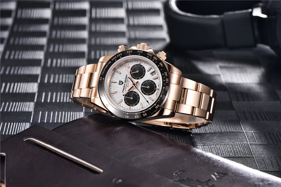 40mm PAGANI DESIGN V2 Men’s Quartz Watch – Sapphire Retro Chronograph Stainless Steel Waterproof